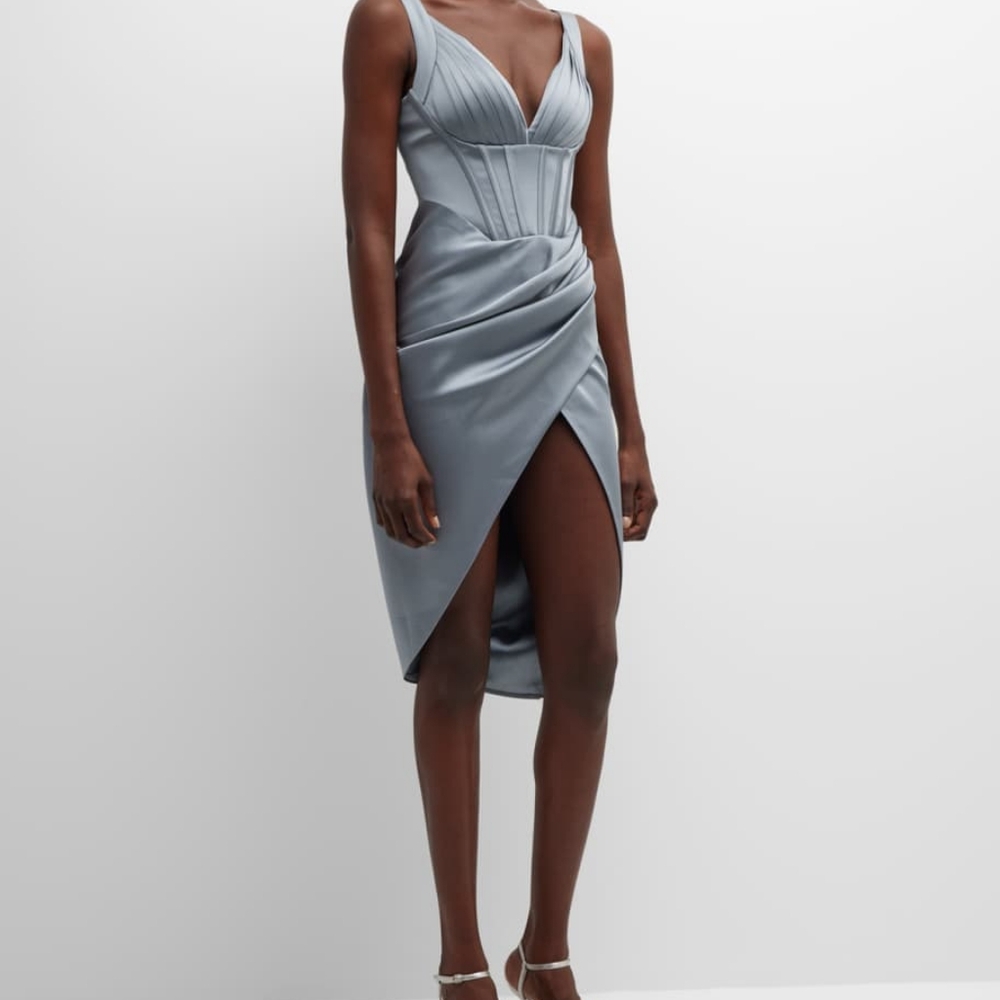 GIGII'SScarlett Draped Sleeveless Corset Midi Dress